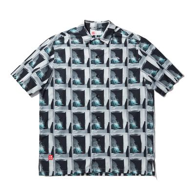 Camisa de manga corta holgada, versátil, suave, cómoda, transpirable, con estampado integral Li Ning, unisex, ASHU515-5