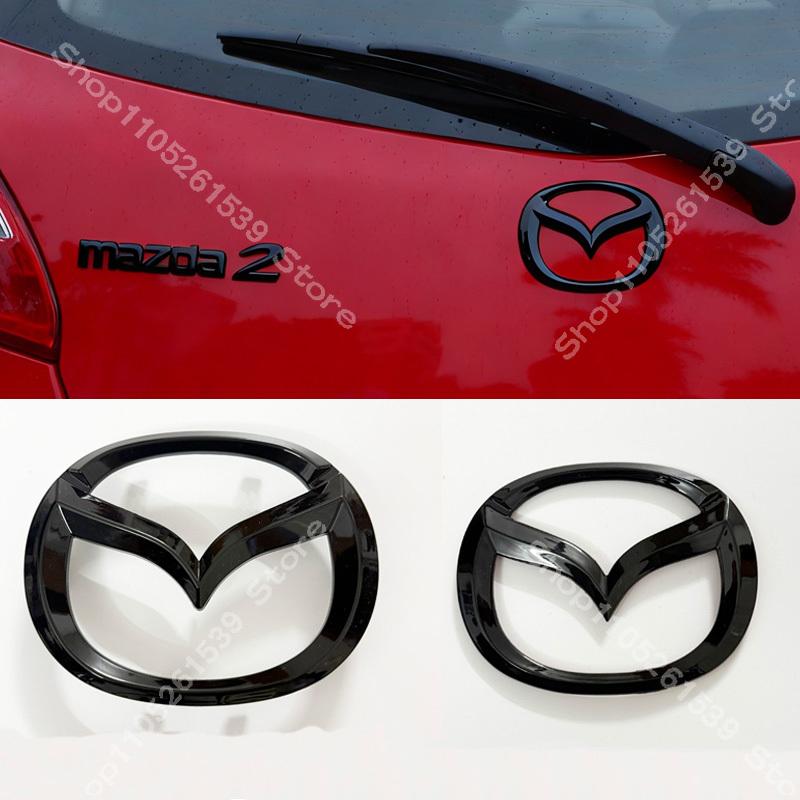 ABS Car Logo Front Grille Rear Trunk Steering Wheel Decoration Sticker For MAZDA2 2009- 2011-2015 16 17-2025 2026 MAZDA2 Emblem BBF3