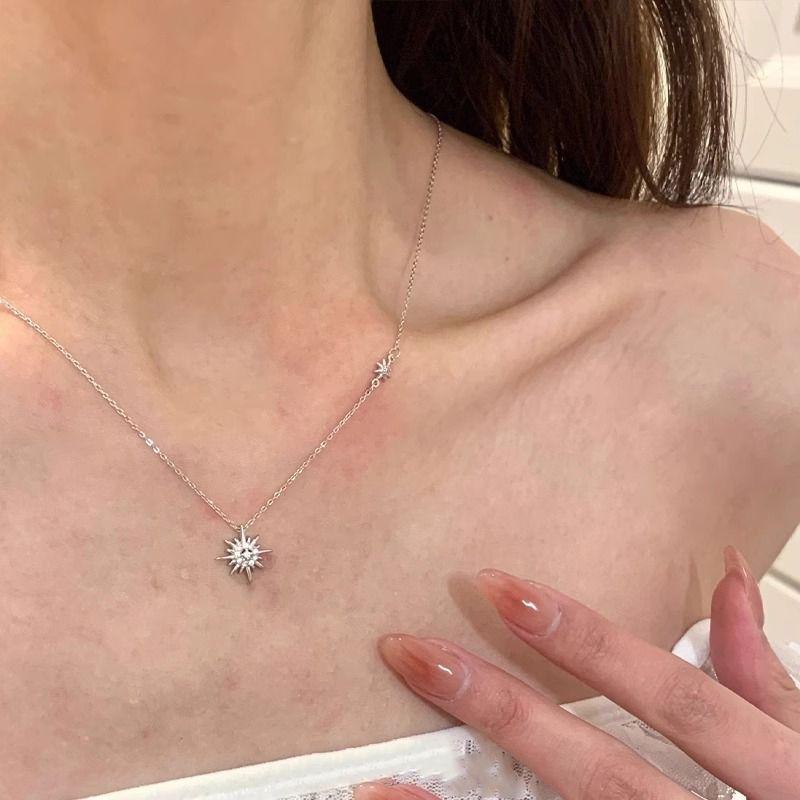 Gwiezdny naszyjnik Modny i stylowy naszyjnik, obroża, damska zawieszka, przezroczysty naszyjnik z zawieszką, biżuteria na imprezę prezent