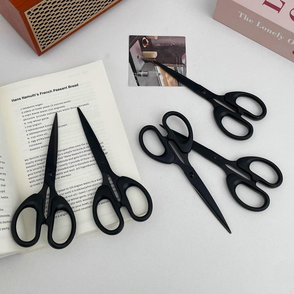 Premium Black Handmade Scissors with Semicircular Handle – Stainless Steel Office & Home Tool