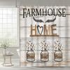 Rustic Sweet Love Home Fabric Shower Curtain, Farmhouse Country Vintage Wood Plank Cotton Shower Curtains for Bathroom Decor, Wa