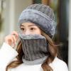 Warm Wool Hat Thickened and Velvet Knitted Hat for Autumn and Winter Travel Old Man Hat Family Warm Set