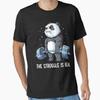 Panda The Struggle Is Real T Shirt For Boys Girls Kids Gym Workout Lover Designed And Sold By Liques Vintage Versatile