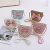 3-8 Years Little Girl Beach Straw Hat And Bag 2pcs Set Summer Travel Princess Bowknot Children's Sun Cap