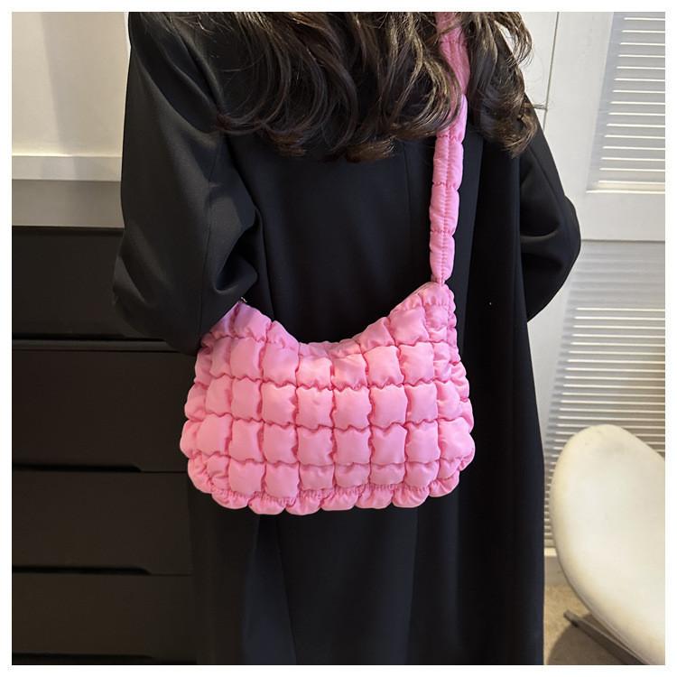 Elegant Solid Color Pleated Women's Handbag For Casual Outfits Available In Multiple Colors