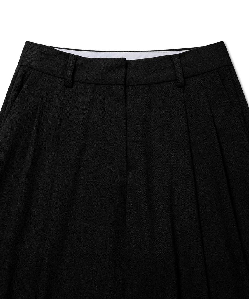 Michikoleondeonkosino Autumn Two-Pintuck Wide Slacks Black
