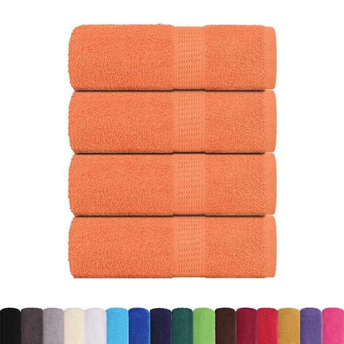 VidaXL Serviettes de toilette 4 pièces FROGN Orange 30 x 30 cm 100 % coton 136897