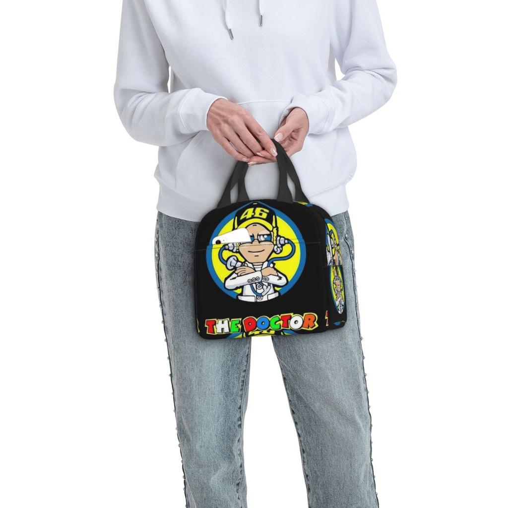 Motorcycle Racing Motor Rossi Insulated Lunch Bag for Women Children Portable Food Boxes Thermal Lunch Box Tote