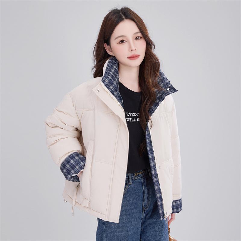 New stand-up collar short down cotton-padded jacket for women's winter thickened small versatile cotton-padded jacket