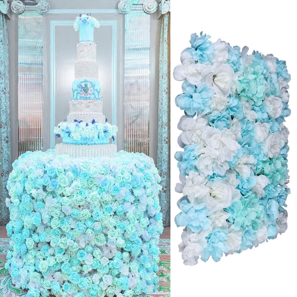 12-Pack Artificial Flower Wall Panels, Fake Flower Backdrop for Wedding Party Home Decor, Large Vintage Floral Panel Wall Decor