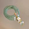 Cold Double-layer Bracelet, Wooden Bracelet, Golden Silk Sandalwood with Dongling Bamboo Joint Multi-circle Bracelet, Versatile for Girls