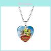 Affascinante Collana Ciondolo Pietra Preziosa Shrek Time a Forma di Cuore per uno Stile Unico con Varianti Colorate