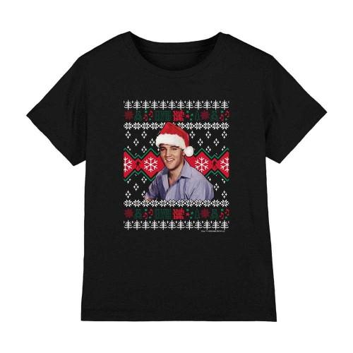 Elvis Presley Kinder/Kids Hässlicher Weihnachts-Pullover T-Shirt