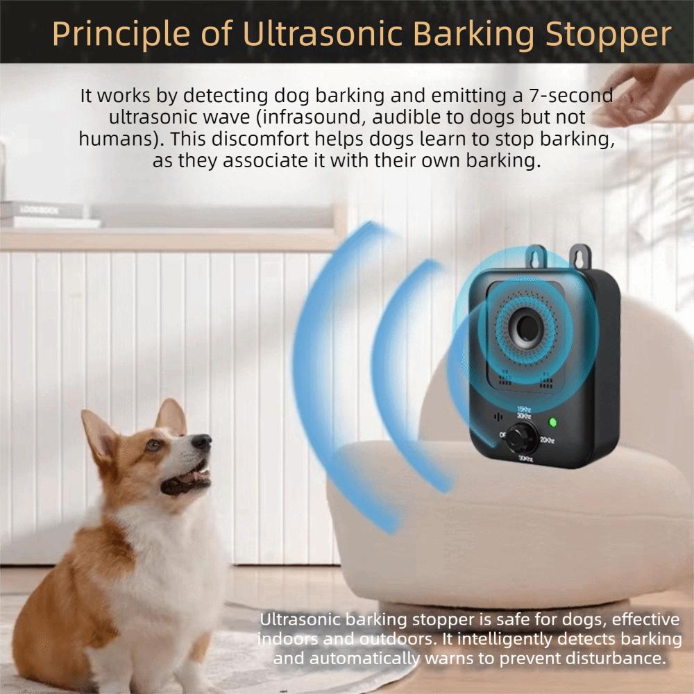 Intelligent Dog Anti Barking Devices Rechargeable Long Battery Life Ultrasonic Dog Stop Waterproof Dog Repeller Noise Prevention