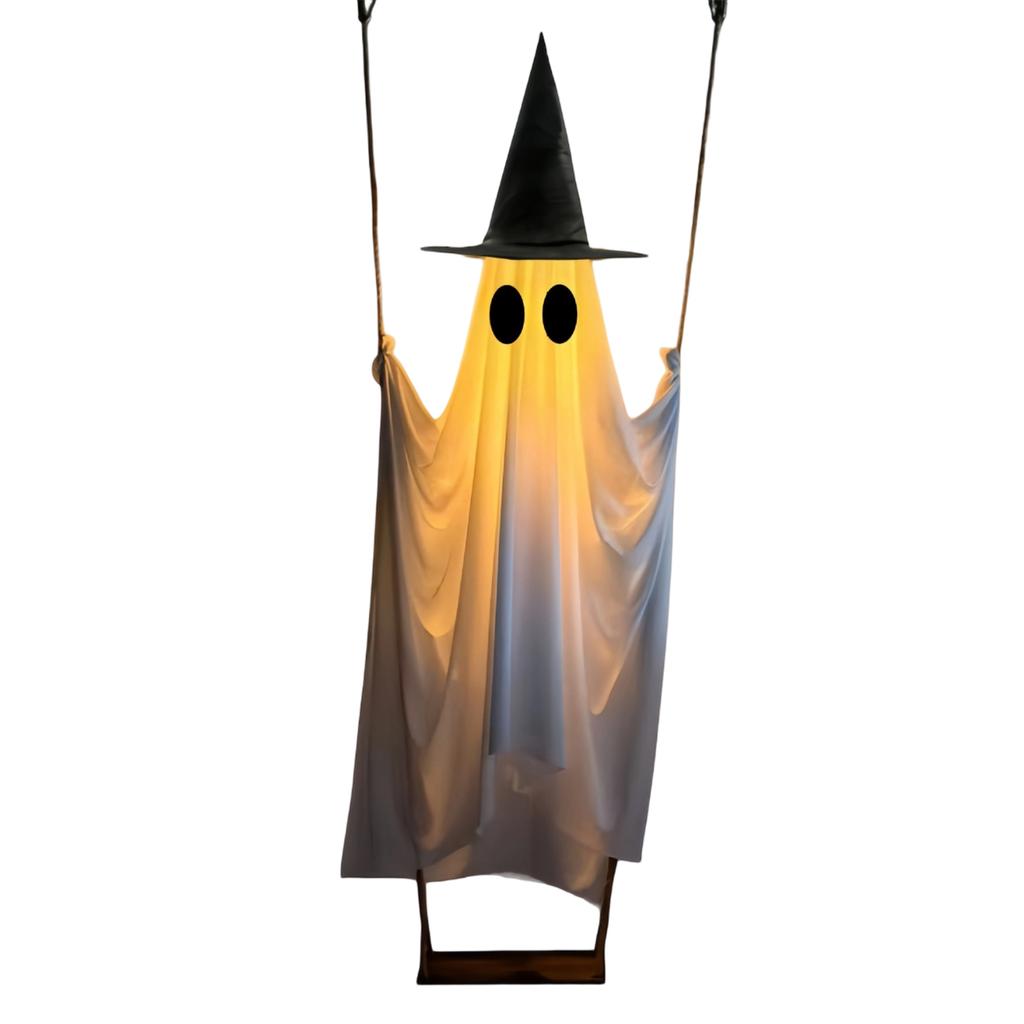 Battery Operated Halloween Hanging Decoration - Light Up Large Swing, Indoor Outdoor House Decor