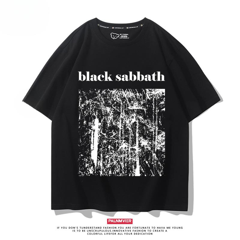 Heavy Metal Rock Band Black Sabbath, Black Sabbath Punk Style Printed Short Sleeved Loose Fitting T-shirt Trend