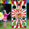 Bunte grenzüberschreitende Dschungeltier-Sandsackflagge Lustiger Hintergrund für Familienspiele