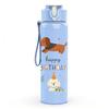 1PC Happy Birthday Dachshund Art 750ml Color Plastic Sports Water Bottle Leakproof Flip Straw Lid Suitable for Sports Office Home Use