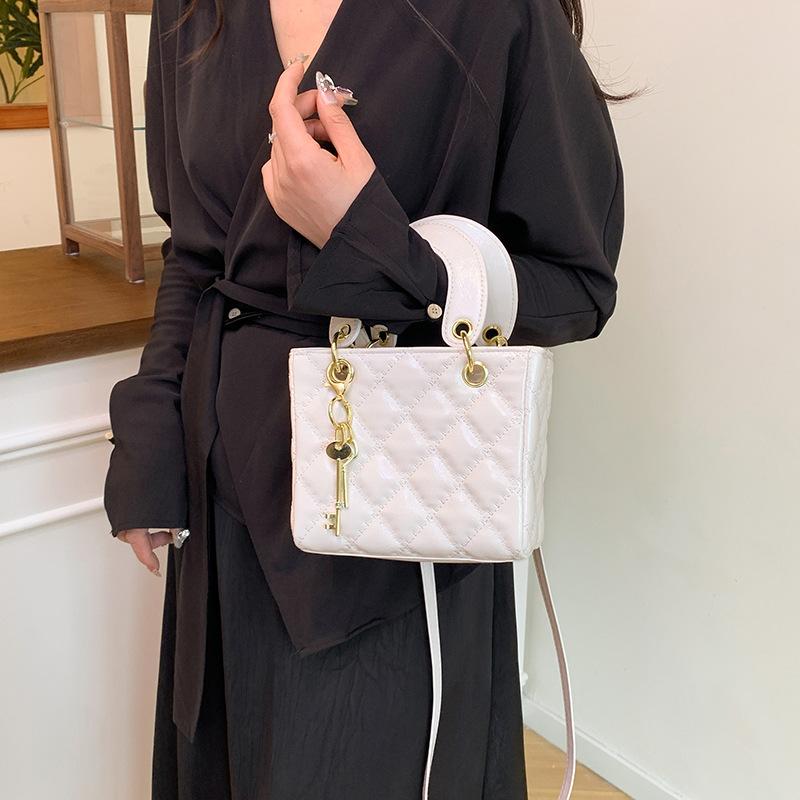 Borsa a mano da donna a quadretti piccoli quadrati, borsa a spalla/crossbody per il tragitto quotidiano