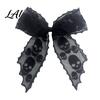 Mesh Bow Hair Clip Halloween Bat Spring Clips Black White Lace Spider Web Moderate Clamping Force Barrettes Gothic Dark Style for Women Cosplay