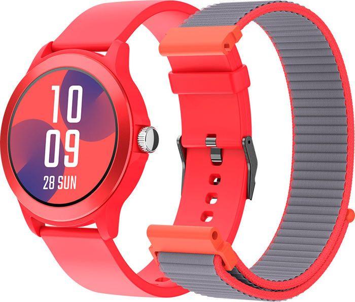 SPC SMARTEE DUO VIVO - Montre connectee rouge avec bracelet interchangeable, 1.27”, appels Bluetooth, 8 Jours Batterie, IP68