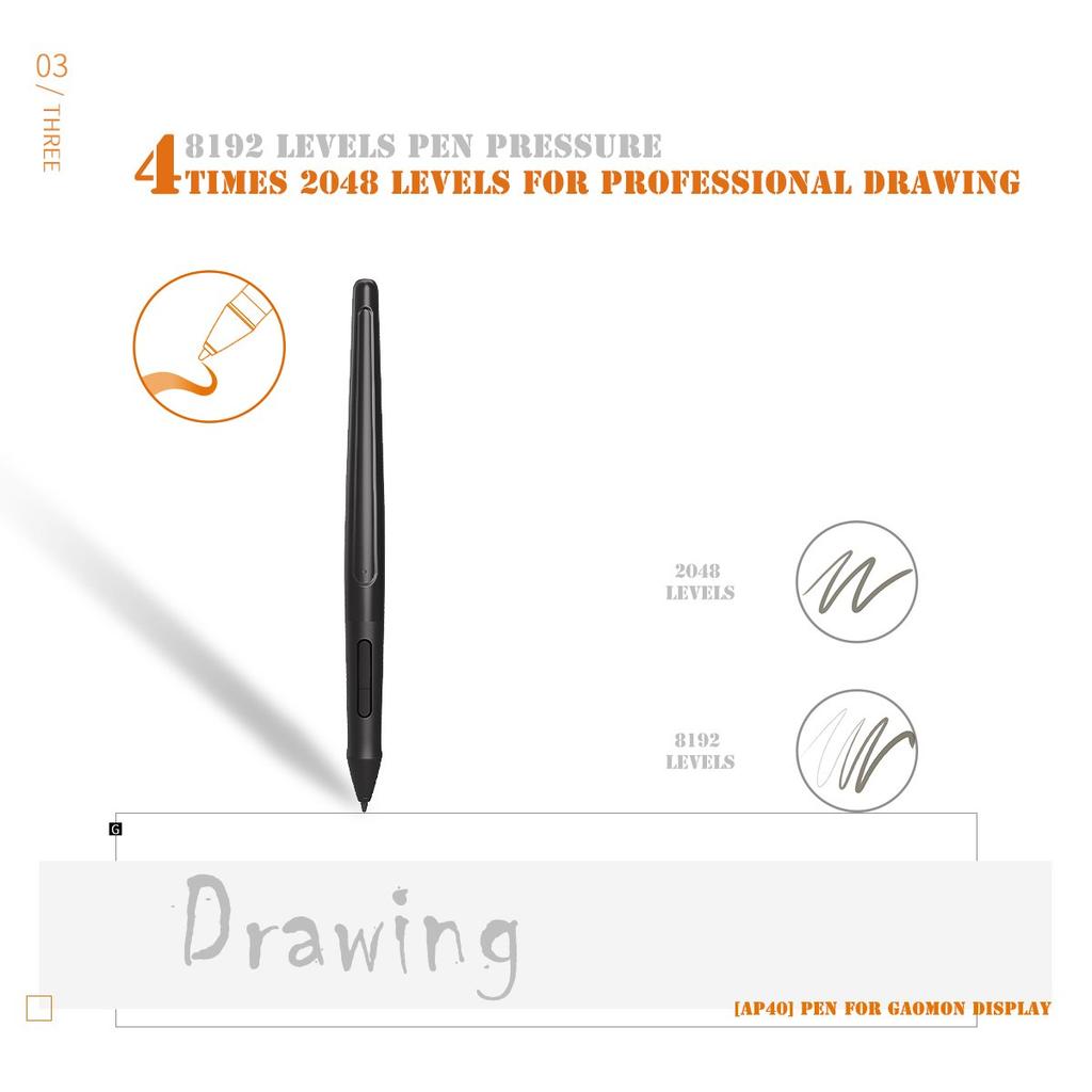 GAOMON ArtPaint AP40 Rechargeable Pen for PD1560 Tablet