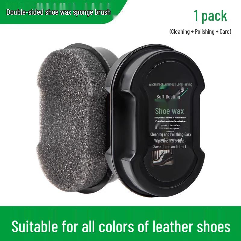 

Shoe Care Kit: Colorless Brown Shoe Polish, Brush, Sponge, Leather Oil, Advanced Black Wax - Universal for Genuine Leather Shoes