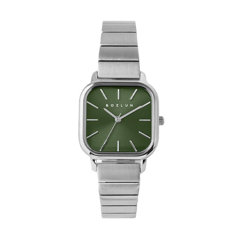 

Кварцевые часы Классические зеленые часы Маленькие квадратные часы Женские часы Простые женские часы Кварцевые часы мох зеленого