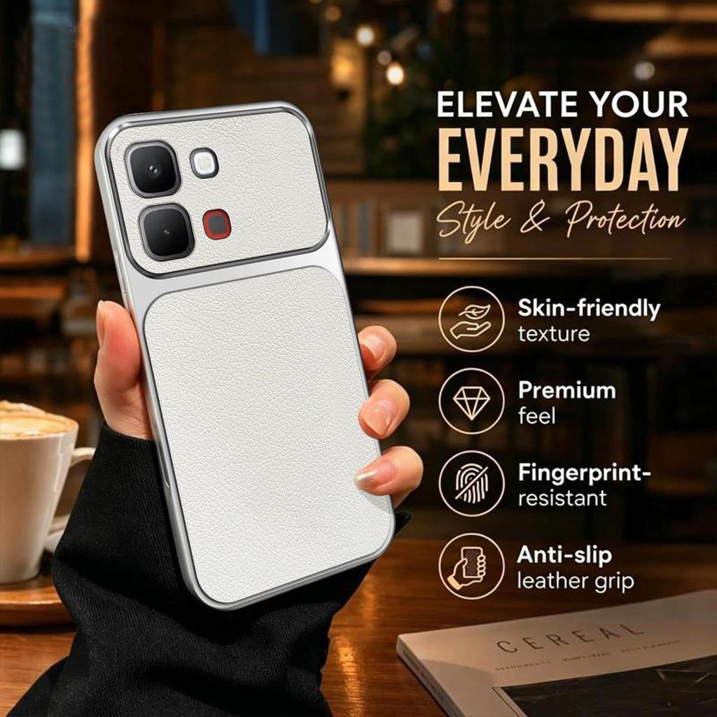 Coque pour Infinix NOTE Edge Transform to 17 Series Design Coque en Cuir de Luxe avec Cache Fenêtre Grande Caméra