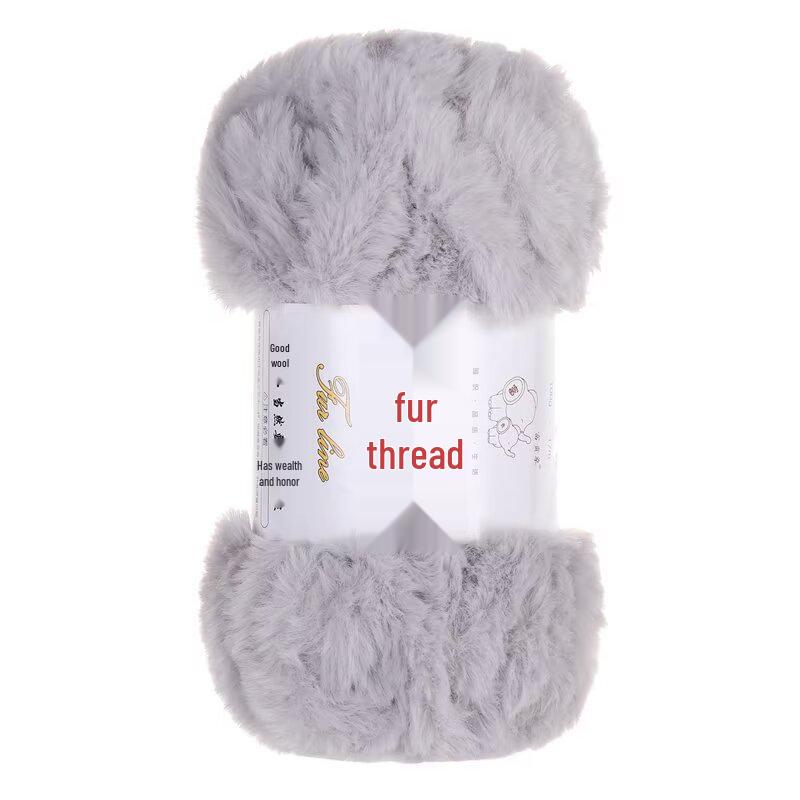 Coarse Faux Fur Yarn Ball for Handmade Long Hair Mink Hats and Scarves DIY Kit