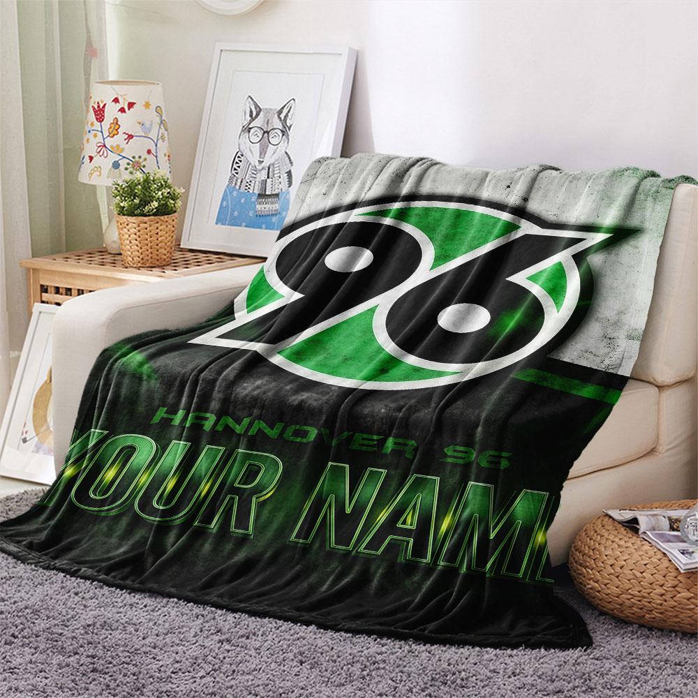 Custom Name,Hannover 96 Printed Flannel Blanket, soft throw for bedroom sofa, washable, Christmas present, great gift.