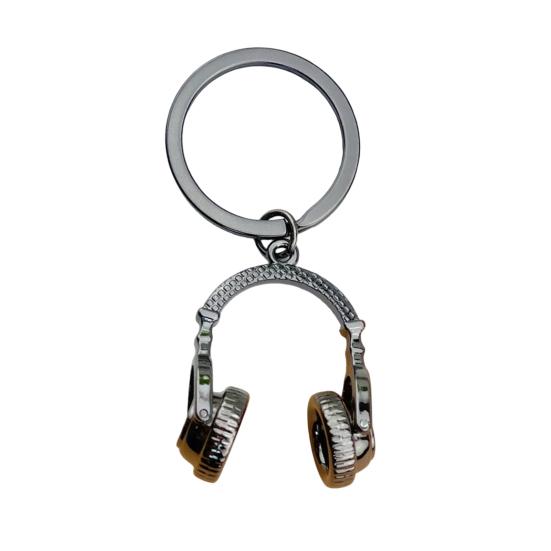 Pingente de Chaveiro Tema Musical Estilo Chaveiro Fone de Ouvido Pingente de Nota Musical Porta-Chaves Entusiastas de Esportes