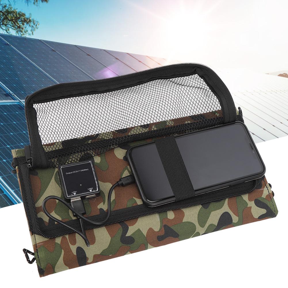 21W 5V Dual USB Port Portable Flexible Folding Waterproof Solar Panel for Mobile Phone Charging