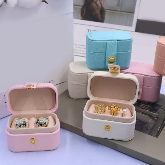 PU Leather Jewelry Storage Box, Mini Compact Gift Box, with Soft Scratch-Proof Interior Jewelry Case, for Rings Earrings Necklaces