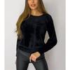 New Plush Pullover Solid Color Long Sleeve Large Size Round Neck Imitation Mink Knitted Sweater Women