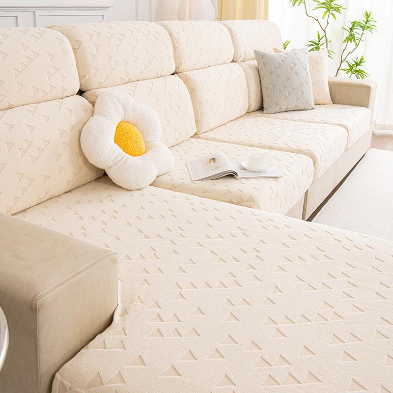 Jacquard Velvet Sofa Cushion, Universal Elastic All-inclusive Sofa Cover for All Seasons, New Style, Anti-cat Scratching Sofa Cover for Lazy People
