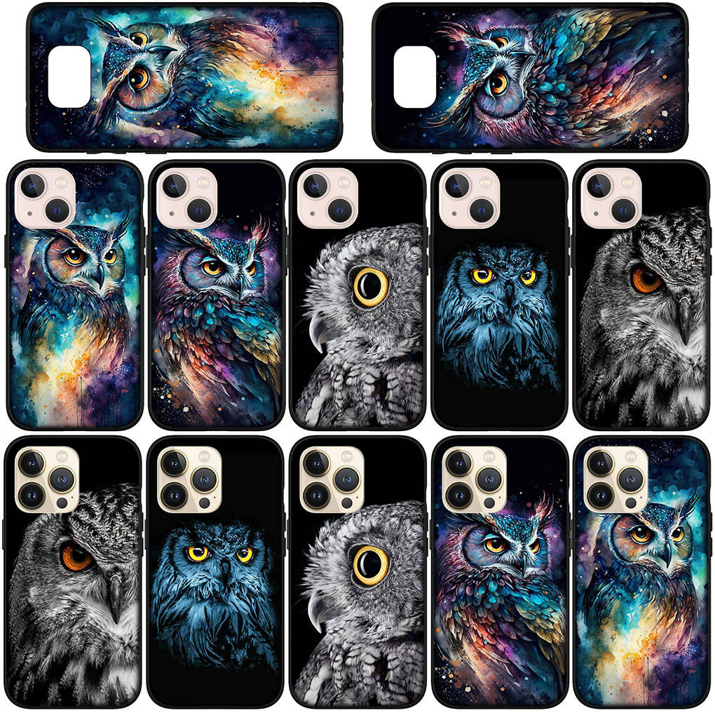 For Samsung Galaxy S24 S23 S22 S20 iPhone 16 15 14 Xiaomi Redmi Note 13 12 11 10 8 Plus 9 Pro 14C 13C Max X XR Phone Case Owl Bird OPPO Huawei Cover