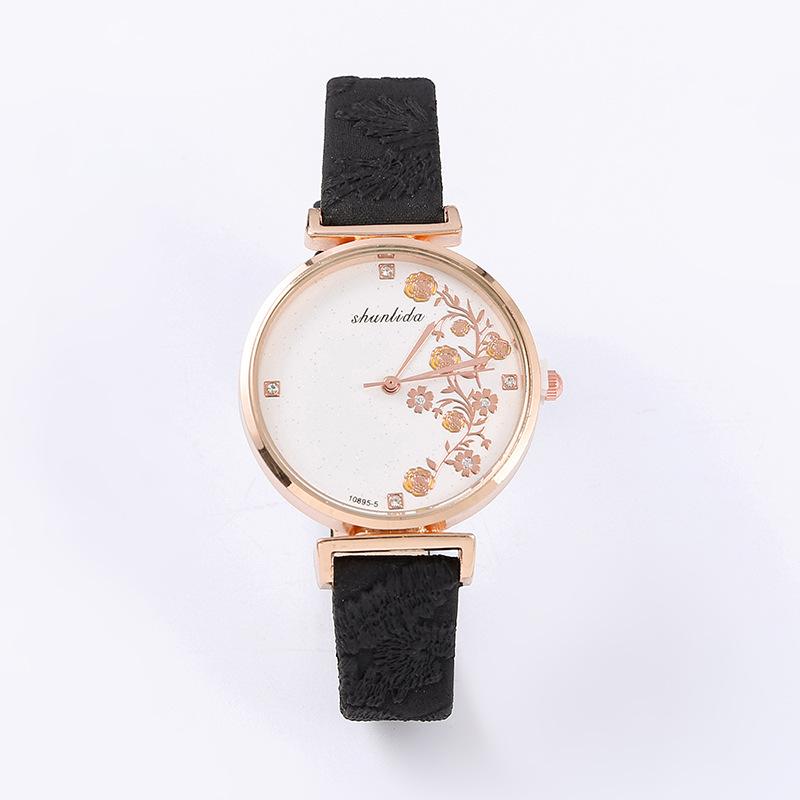 Fashion Trend Women'S Pattern Belt Quartz Watch, Wind Niche Student Watch Watch