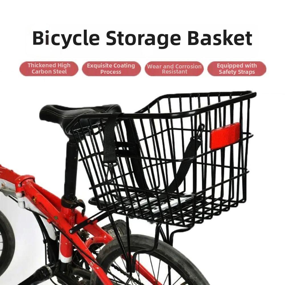 Cesto Carrello Grande in Metallo Cesto a Rete Posteriore Universale per Bicicletta Accessori per Biciclette Elettriche