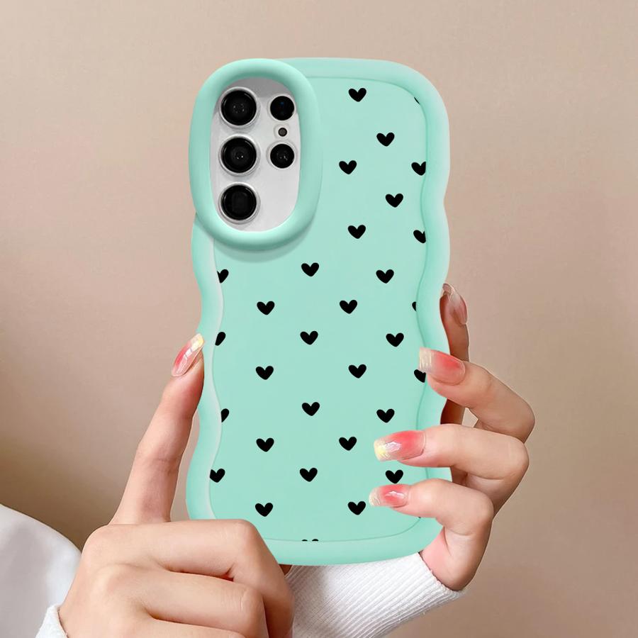 Cartoon Flower Love Heart Soft Phone Cover Case for Samsung Galaxy S21 S20 FE A25 S25 S22 Ultra S24 A26 S23 Plus A34 A35 A24 A55