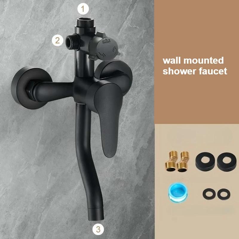 Household Bathroom Shower Faucet 3 Modes Cold Hot Mixer Tap Bathtub Faucet Shower Accessories Wall Mounted Mixer Valve