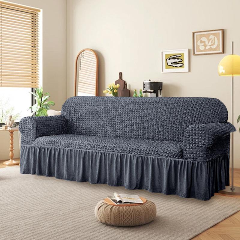 Elastic Sofa Cover All Inclusive Seersucker Sofa Cover Elastic Sofa Cushion Universal Dust Proof Sofa Cover for All Seasons