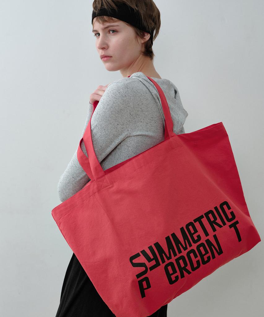 Symmetricpercent Color Logo Cotton Bag / Red