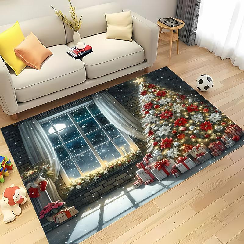 3D HD Printing Christmas Large Area Carpet for Living Room Cartoon Children's Bedroom Sofa Doormat Floor Rug Anti-slip Decor Mat