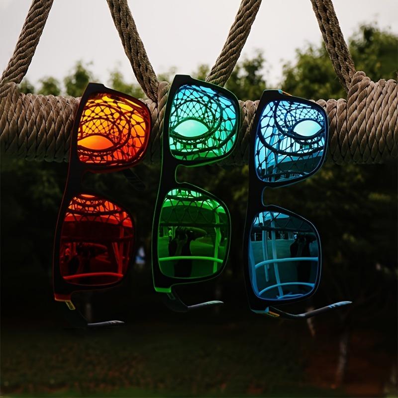 3 Piece Set Classic Square Retro Glasses Colorful Temple Legs High-quality PC Frame Unisex for Various Activities