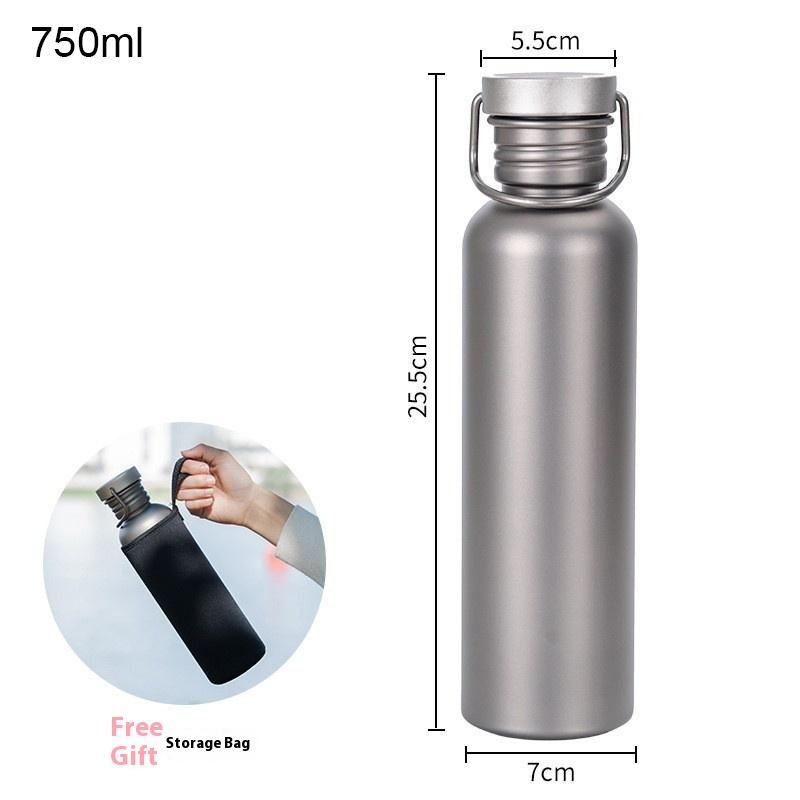 500Ml 600Ml 750Ml Titanium Water Bottle Reusable Outdoor Camping Supplies Tourism Sports Cycling Hiking Camping Water Bottle