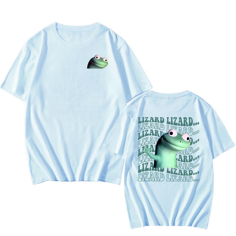 Women Tees Lizard Meme Funny Graphic T-shirt Casual Short Sleeve Cotton Tshirts Unisex Streetwear Cartoon Printing T Shirt