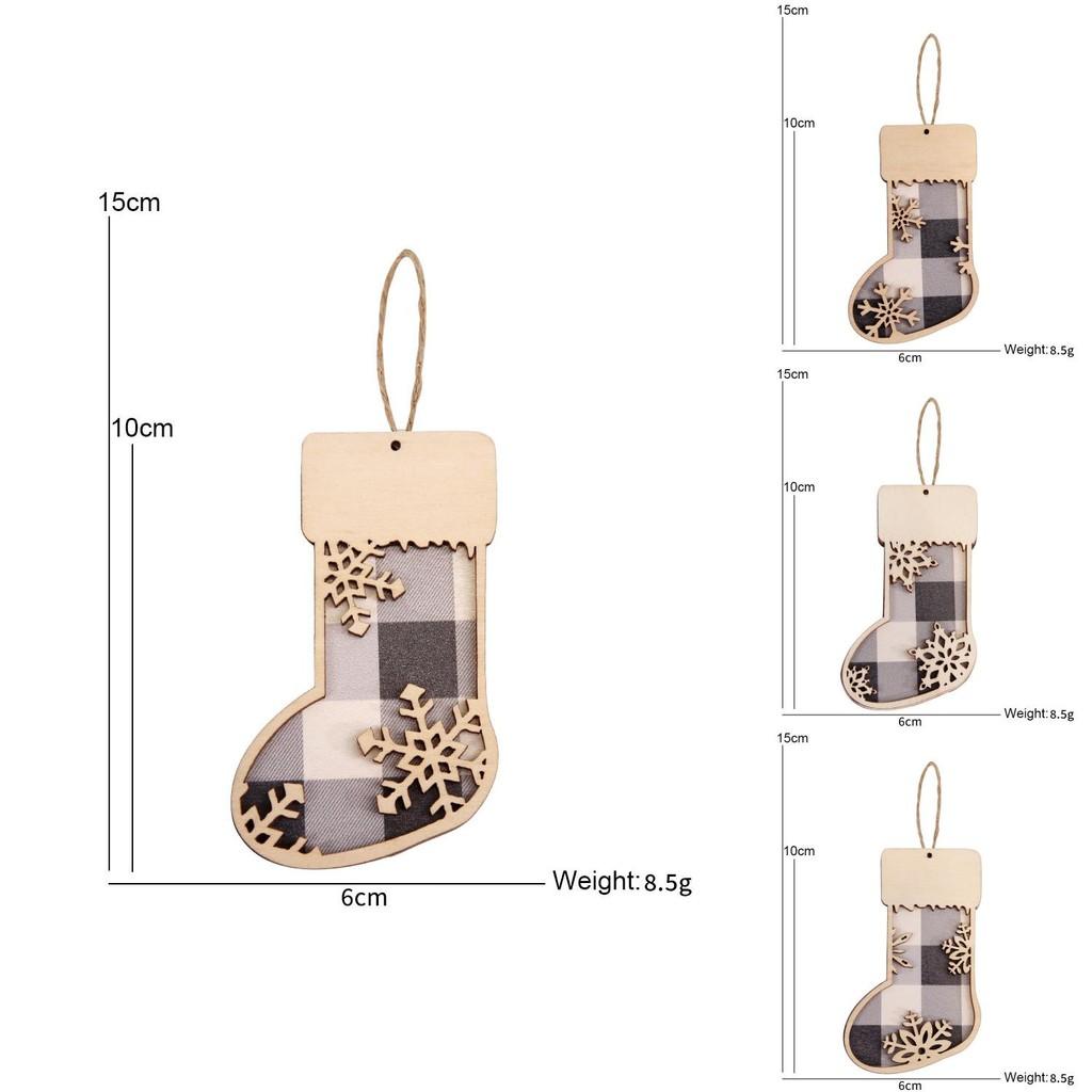 Vintage-style Wooden Christmas Stocking Decoration Ideal For Cozy Festive Settings