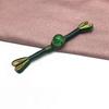 Imitation Jade Beads Cloth Button, Chinese Frog Closure Buttons, Knot Fastener, Decorative Cheongsam, 5 Pairs