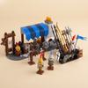 Medieval Castle Military Scene Roman Soldier Miniature Siege Weapon Small Particle Building Block Ornament Toy